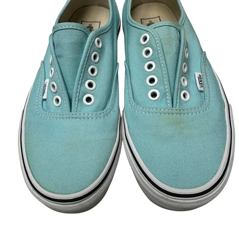 VANS Off The Wall Low Canvas Skate Shoes Womens 8.5 Mens 7 Mint NO LACES